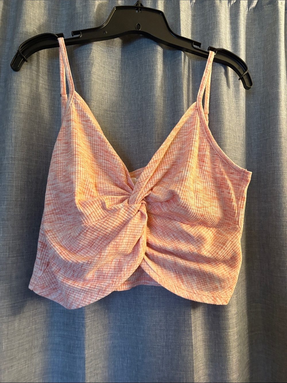 O'Neill Pink Twist-Front Ribbed Crop Cami